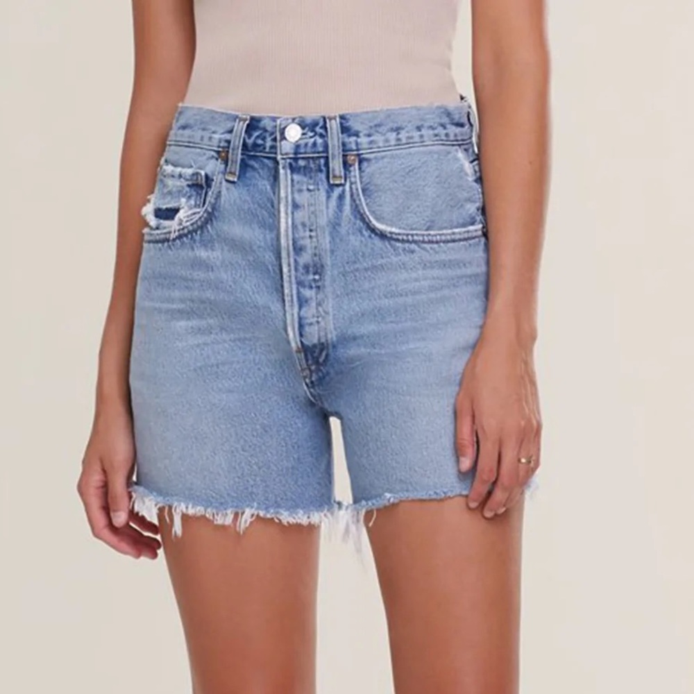 agolde riley short high rise slim leg